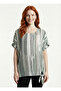 Women's Casual Striped Tie-Back Blouse
