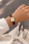 Rosso Burgundy Leather Cord Gold Case Women's Wristwatch – Minimal Square Dial, Stylish Casual and Classic Analog Quartz Women's Watch