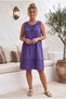 Purple Lace Collar Sleeveless Lined Skirt Embroidered Casual Cotton Woven Dress 102 55 - 6