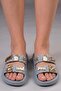 Ice Blue Slippers with Accessory Detail - Soft Sole Casual and Beach Slippers - 3