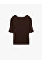 Cotton Lace Detailed Short Sleeve Crew Neck T-Shirt - 6