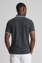 Men's Zipper Collar Contrast Detailed T-Shirt - Black - 2