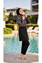 Rimal Full Covered Hijab Swimsuit with Ethnic Pattern, Set of 4 with Bonnet - 2