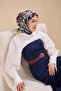 Twill Silk Scarf Milky Way Navy Blue Orange 90X90 - 2