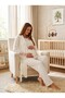 New Season Ecru Button Detailed Design Elegant Lace Short Sleeve 100% Cotton Maternity Maternity Dressing Gown Pajama Set - 2