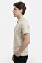 Men Regular Fit Herringbone Short Sleeve Polo Shirt, Cream - 3