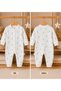 100% Cotton Premium Ribbed Cotton Floral Patterned Baby Girl Snap Fastener Long Sleeve Jumpsuit - 5