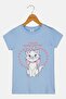 Kids Girl Short Sleeve Graphic Print Top, Light Blue - 2