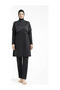 Quick Dry Athlete Lycra Parachute Fabric Full Covered Hijab Swimsuit 3058 - Black