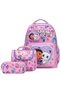 Set of 4, Girl's Patterned Primary School School Bag + Lunch Box + Pen Holder + Eraser Holder - 7