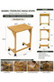 Bamboo Wheeled Table Coffee Table Very Stylish and Useful Laptop Breakfast Children's Painting Table 50X38X67 cm - 4