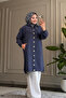 6627 - Comfortable and Stylish Zippered Soft Modal Fabric Long Hooded Women's Tunic
