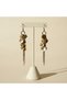 Antique Bronze Flower Detailed Dangle Earrings