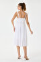 White Italian Lace Midi Dress with Elastic Back and Straps, Sizes 38 - 42 - 6