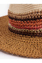 Wide Brimmed Straw Hat with Knitted Detail - 4