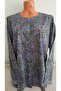 Er Clothing Paper Print Combed Cotton Blouse Long-Sleeve Front Button Blue Floral