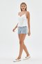 Powder Thin Straps Gathered Detailed Peplum Blouse - 2