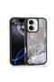 iPhone 16 Case Butterfly Pattern Glitter Liquid Camera Raised Silicone Brsa - 3