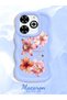 Infinix Smart 8 Plus Compatible Case Camera Protector Blue Silicone Couple Phone Case Floral Pattern - 2