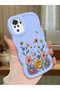 Redmi Note 10 4g Compatible Case Camera Protector Blue Silicone Couple Phone Case Floral Pattern