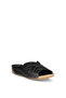 Woods 01 Black Genuine Leather Women's Slippers - 3