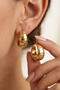 Bow, Hoop and Round Models Triple Gold Color Earring Set - 4