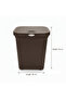Delta Plastic Laundry Basket with Lid - 55 × 45 × 33 cm - Dark Brown - 4
