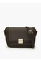 Monogram Print Crossbody Bag with Detachable Strap