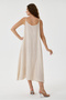 Beige Italian 100% Linen Long Linen Dress with Straps, Size 38 - 42 - 5