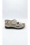 Women's Genuine Leather Double Velcro Comfortable Orthopedic Flexible Sole Daily Sandals - 5