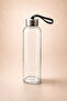 Glass Water Bottle with Metal Cover Transparent 500 ml
