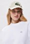 Oversized Cotton Womens Sweatshirt Loose Fit Crew Neck Cotton Women's Sweatshirt White - 3
