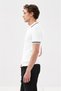 Stripe Detailed Polo Collar White Knitwear T-Shirt - 5
