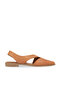Tan Dark Leather Women's Flat Sandals