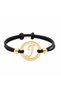 Adjustable string ring with 8mm initial *J* charm and 14k gold beads