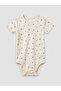 Lcw Baby Ecru Printed Baby Girl Snapback Bodysuit 3-Piece Set - 6