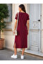 Casual Elegance-Women's Striped Shoulder Strap Comfortable Fit Long Viscose Dress - 4