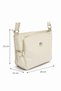 Women's Cream Soft Leather Daily Crossbody Bag – 3-Compartment Zippered Lined Convenient Women's Bag - 7
