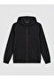 Lcwaikiki classic black Hooded men's zippered sweatshirt - 5