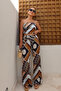 Geometric Pattern Blouse and Pants Set - 8