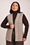 Women's Sand Knitwear Openwork Woven Seasonal Vest - 2