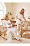 New Season Ecru Double-Breasted Collar Short Sleeve Design Flounced Maternity Long Dress Pajama Set 3-Piece Set - 6