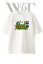 Adventure Zipline Design Printed Unisex White Oversize T-Shirt