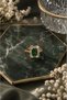 Rectangular Cut Green Zircon Stone Luxury Ring - Adjustable (Gold Color) - 4