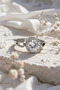 Halo Solitaire Zircon Stone Luxury Ring - Adjustable (Silver Color)