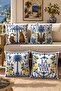 Palm Leaf and Leopard Patterned 4-Piece Throw Pillow Cover Set