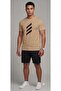 Men's Three Line Printed T-Shirt Shorts Set