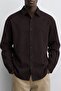 Men's Shirt Monarch Line Brown – Long Sleeve, Buttoned, Modern Relaxed Fit