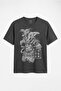 Samurai Samuray Japanese Japonca Street Wear Urban Regular Unisex Anthracite Melange T-Shirt