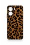 Redmi 13C Compatible Dark Leopard Leather Patterned Silicone Case - 2